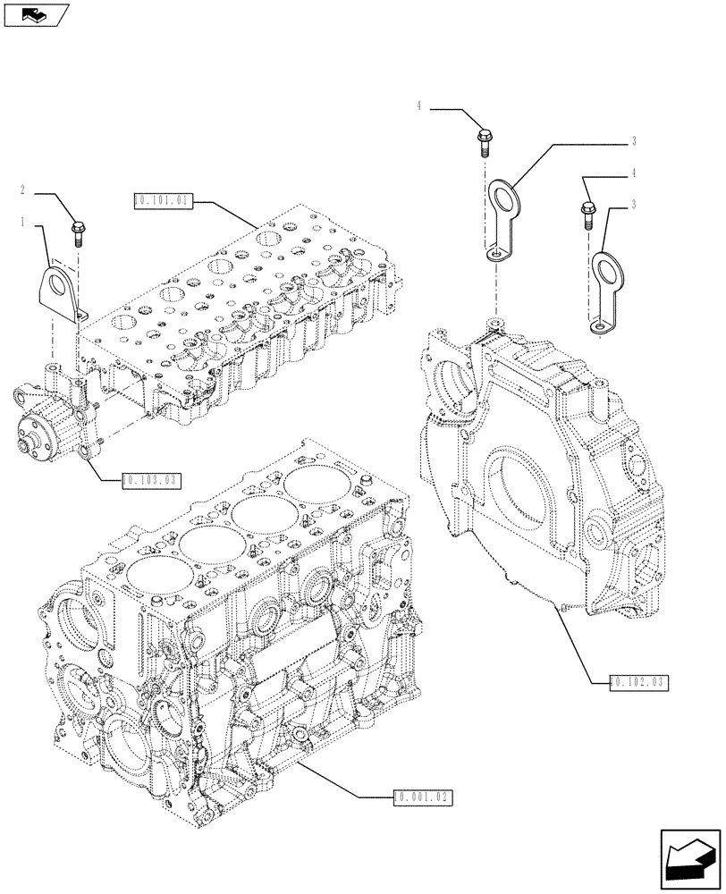 Схема запчастей Case F5CE5454G A001 - (10.012.04) - HOOKS - ENGINE (504154713) (10) - ENGINE