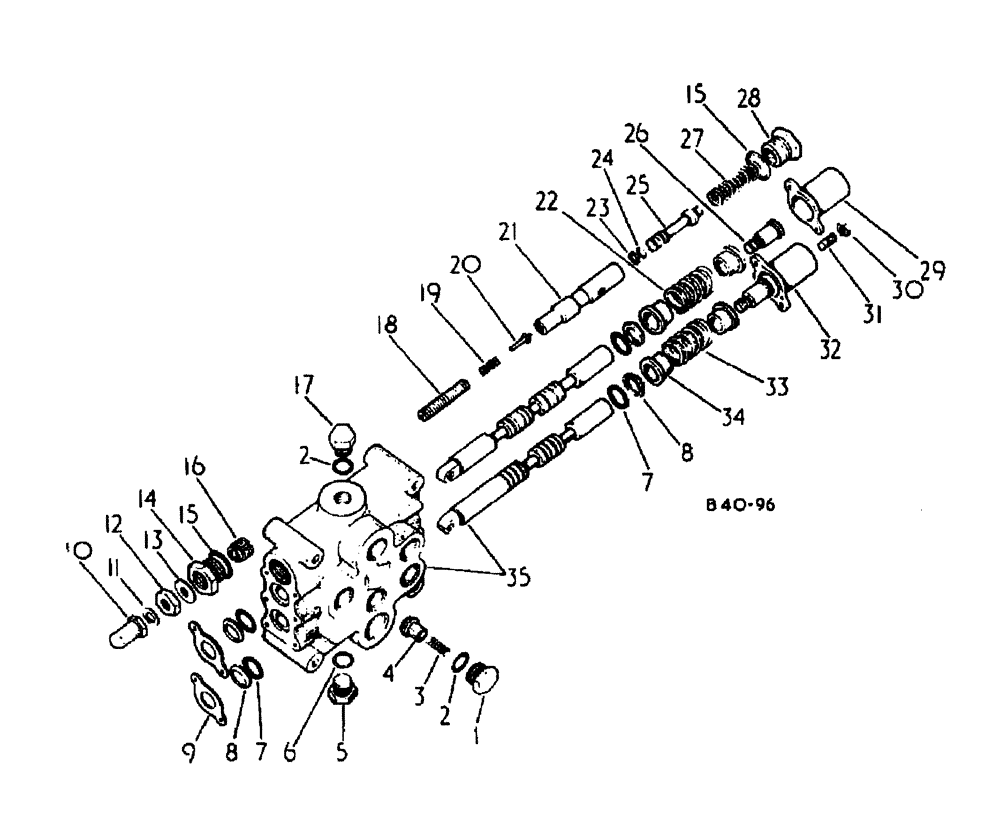 Схема запчастей Case 500 - (10-006) - HYDRAULIC CONTROL VALVE No Description