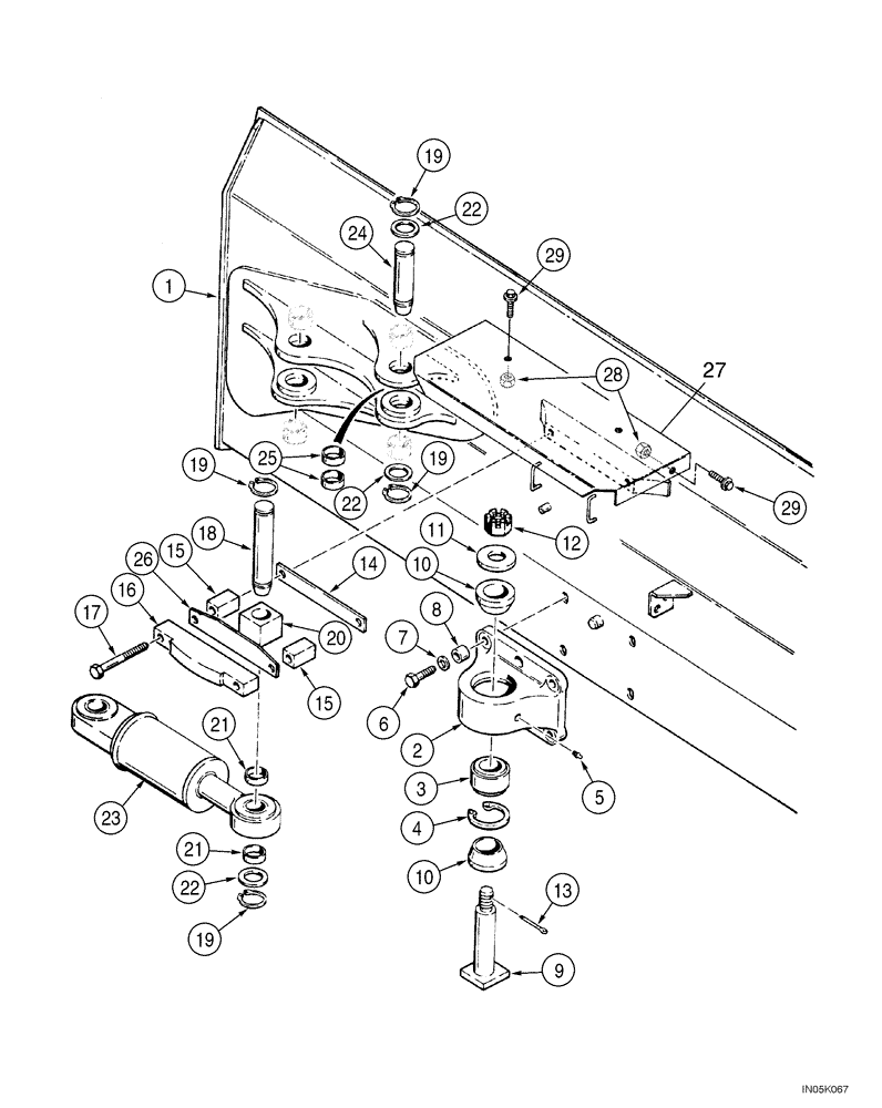 Схема запчастей Case 1150H_IND - (09-02) - BLADE, DOZER - CYLINDERS, MOUNTING (09) - CHASSIS/ATTACHMENTS