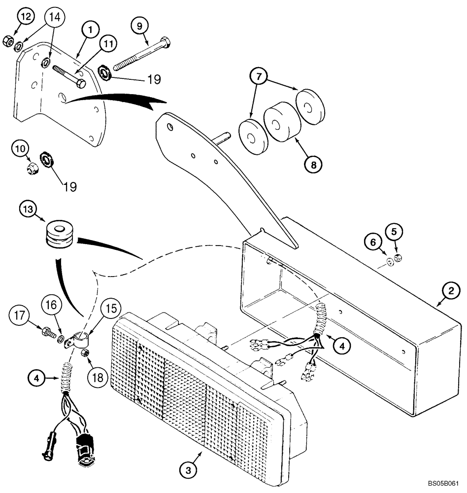 Схема запчастей Case 921C - (04-23) - MOUNTING - LAMPS, REAR COMBINATION (Nov 30 2009 3:04PM) (04) - ELECTRICAL SYSTEMS