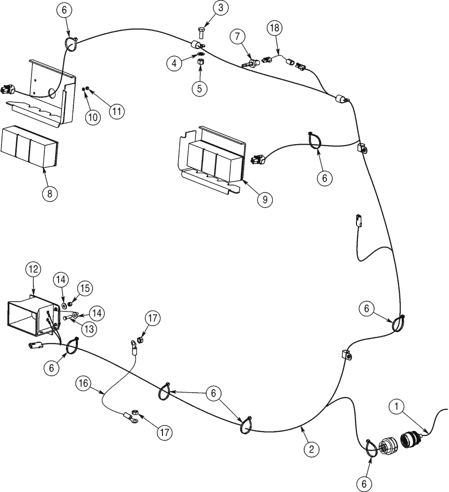 Схема запчастей Case 921C - (04-30) - MOUNTING - BACKUP ALARM AND REAR LAMP (04) - ELECTRICAL SYSTEMS