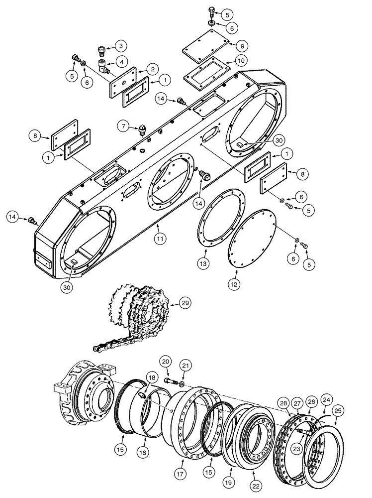 Схема запчастей Case 845 - (06-64[01]) - REAR AXLE GRAZIANO - TANDEM (06) - POWER TRAIN