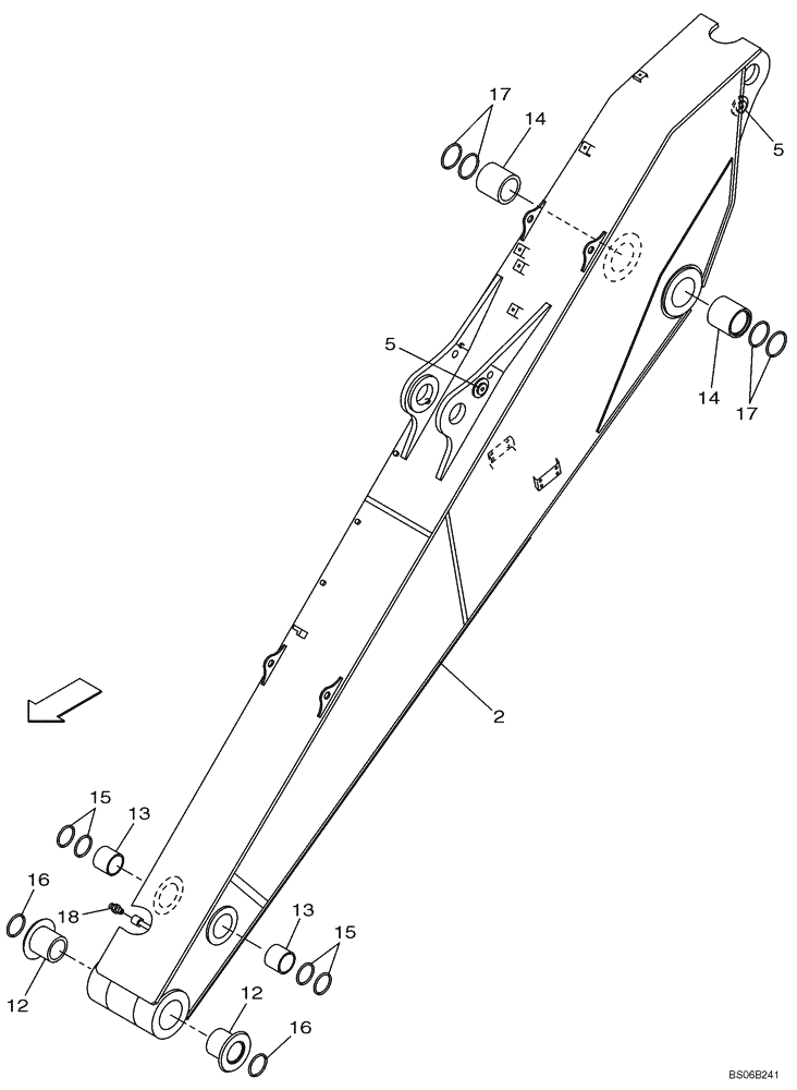 Схема запчастей Case CX700 - (09-206-00[01]) - DIPPER (5.00 M) (09) - CHASSIS/ATTACHMENTS