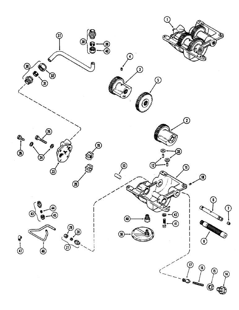 Схема запчастей Case W7E - (045A) - BALANCER AND OIL PUMP, (301B) SPARK IGNITION ENGINE, 3 GEAR TYPE (02) - ENGINE