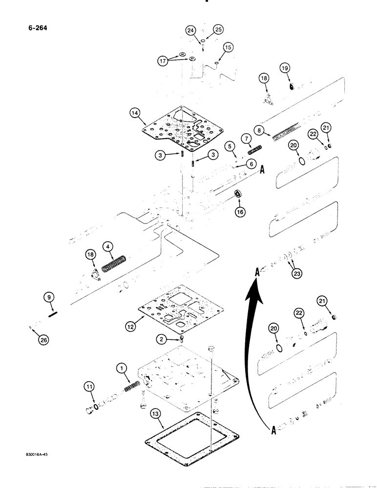 Схема запчастей Case 1455B - (6-264) - TRANSMISSION SERVICE KITS, CONTROL VALVE (06) - POWER TRAIN