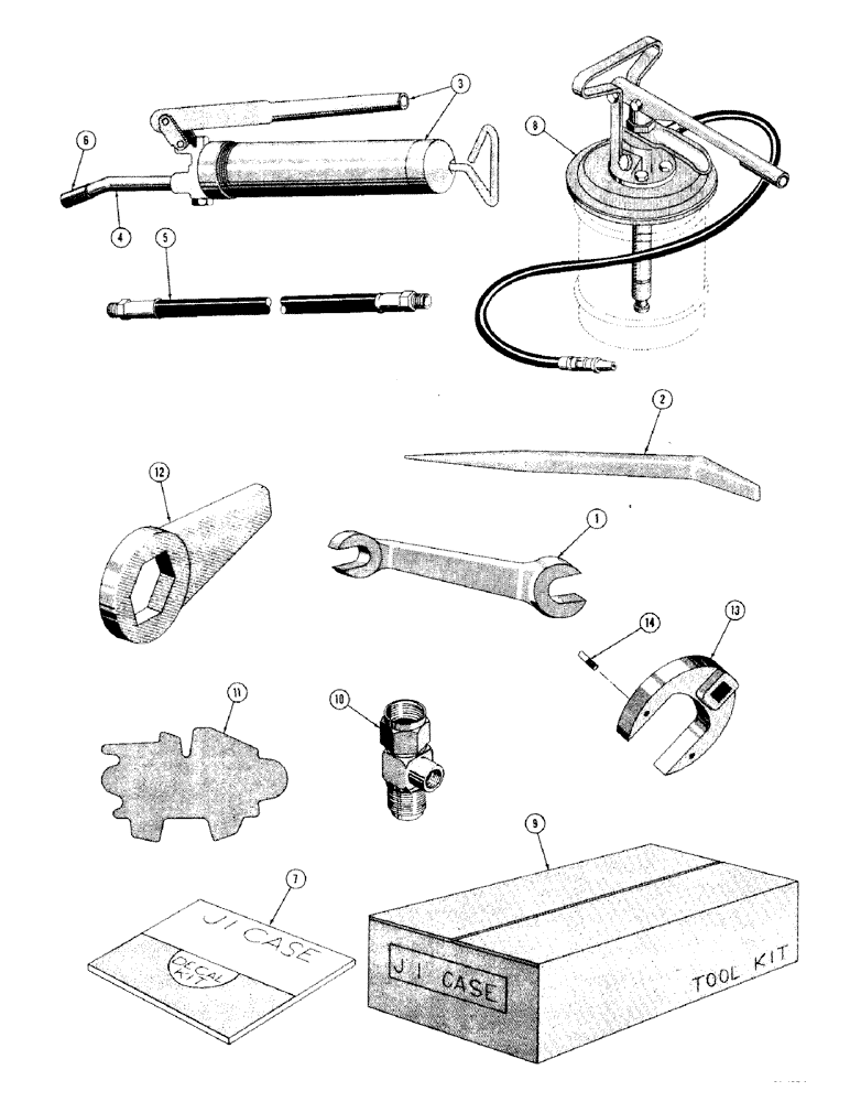 Схема запчастей Case 310 - (092) - TOOLS, GREASE GUN, AND DECALS (18) - ATTACHMENT ACCESSORIES