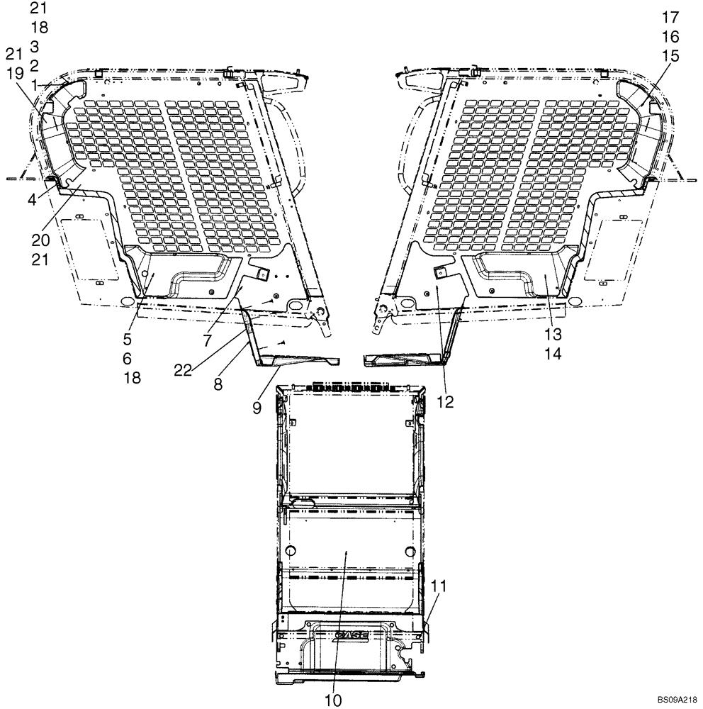 Схема запчастей Case 465 - (09-41) - INTERIOR TRIM (09) - CHASSIS