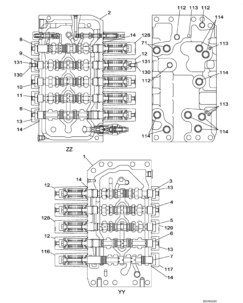 Схема запчастей Case CX460 - (08-78A) - KTJ2471 VALVE ASSY, CONTROL (DAC0746101 - DAC0746158) (08) - HYDRAULICS