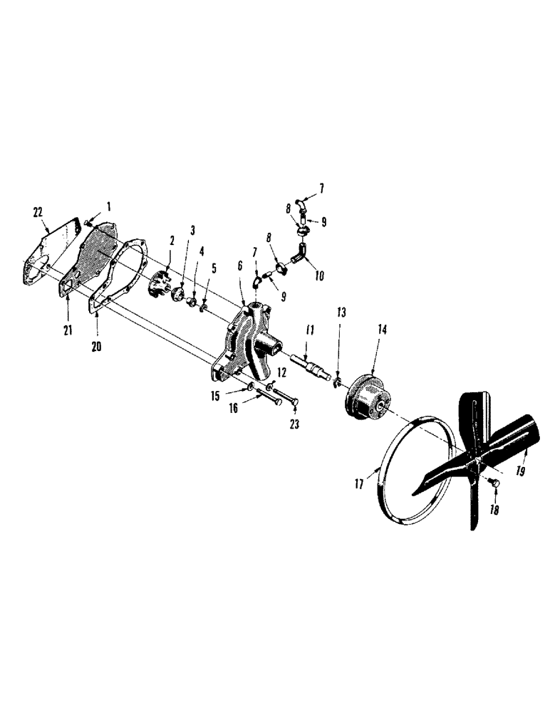 Схема запчастей Case 256 - (027) - WATER PUMP PARTS (01) - ENGINE