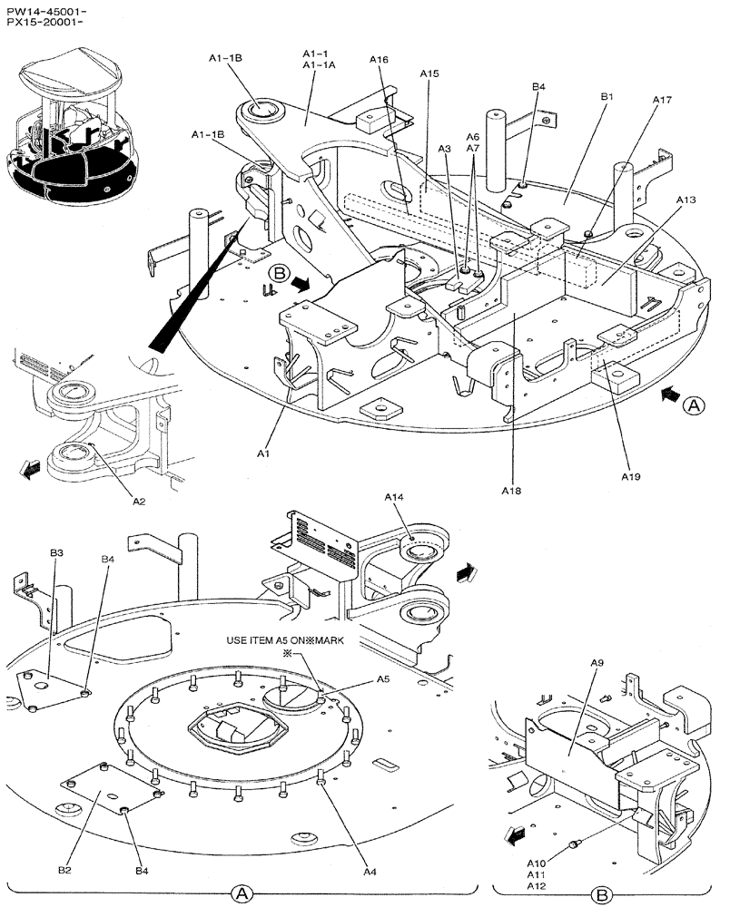 Схема запчастей Case CX31B - (01-001) - FRAME ASSY, UPP (39) - FRAMES AND BALLASTING