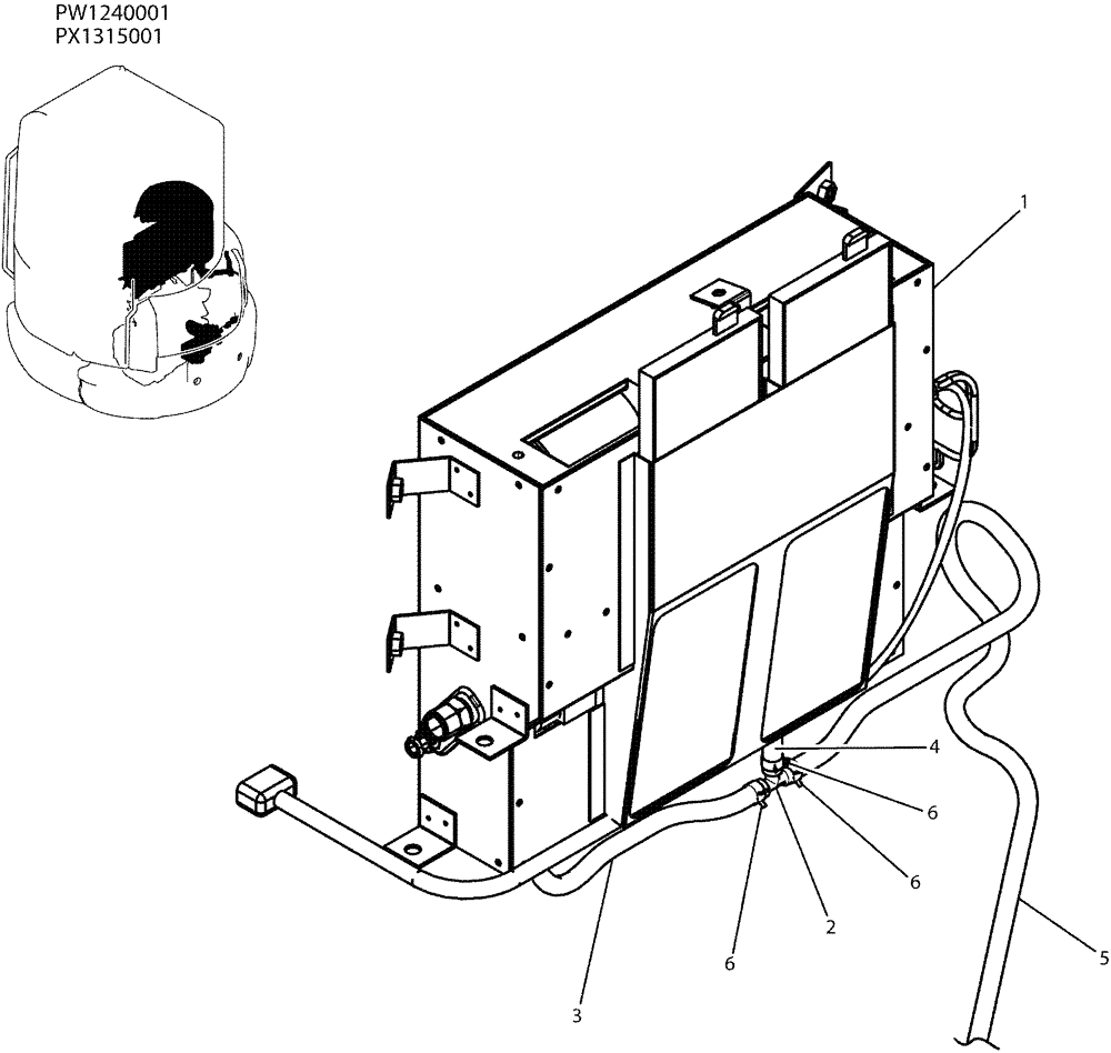 Схема запчастей Case CX36B - (05-019) - COOLER ASSY, P/N PH20M00016F1 (50) - CAB CLIMATE CONTROL