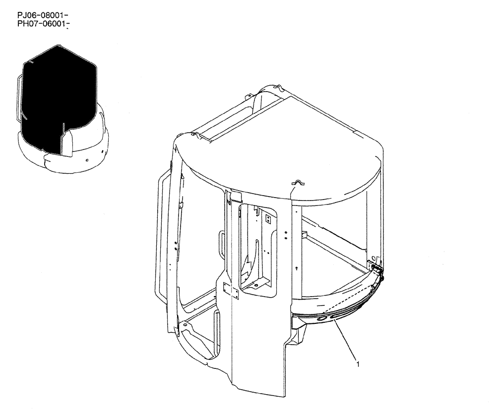 Схема запчастей Case CX50B - (05-007) - CAB INSTAL (COOLER) (PW02C00037F1) OPTIONAL PARTS