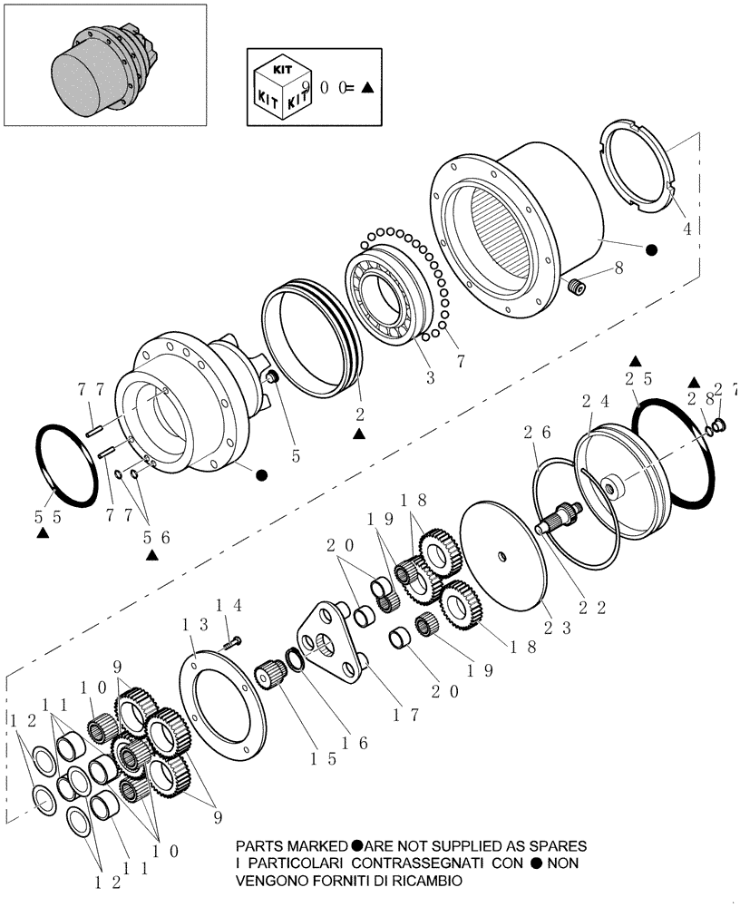 Схема запчастей Case CX22B - (3.010A[01]) - MOTOR PROPEL - COMPONENTS (35) - HYDRAULIC SYSTEMS