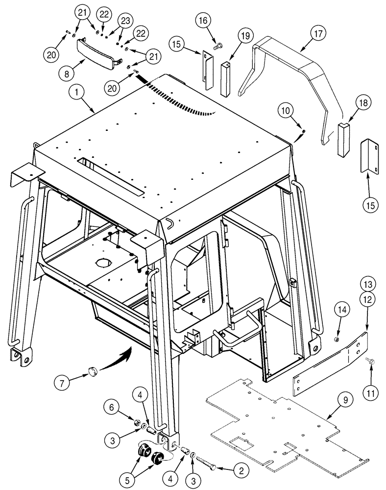 Схема запчастей Case 750H - (09-24) - CAB MOUNTING (09) - CHASSIS