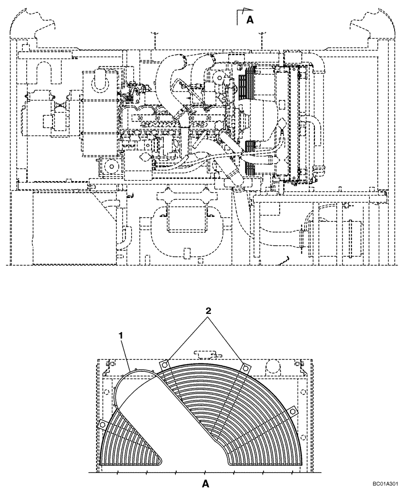 Схема запчастей Case CX210 - (09-34A) - FAN GUARD (09) - CHASSIS