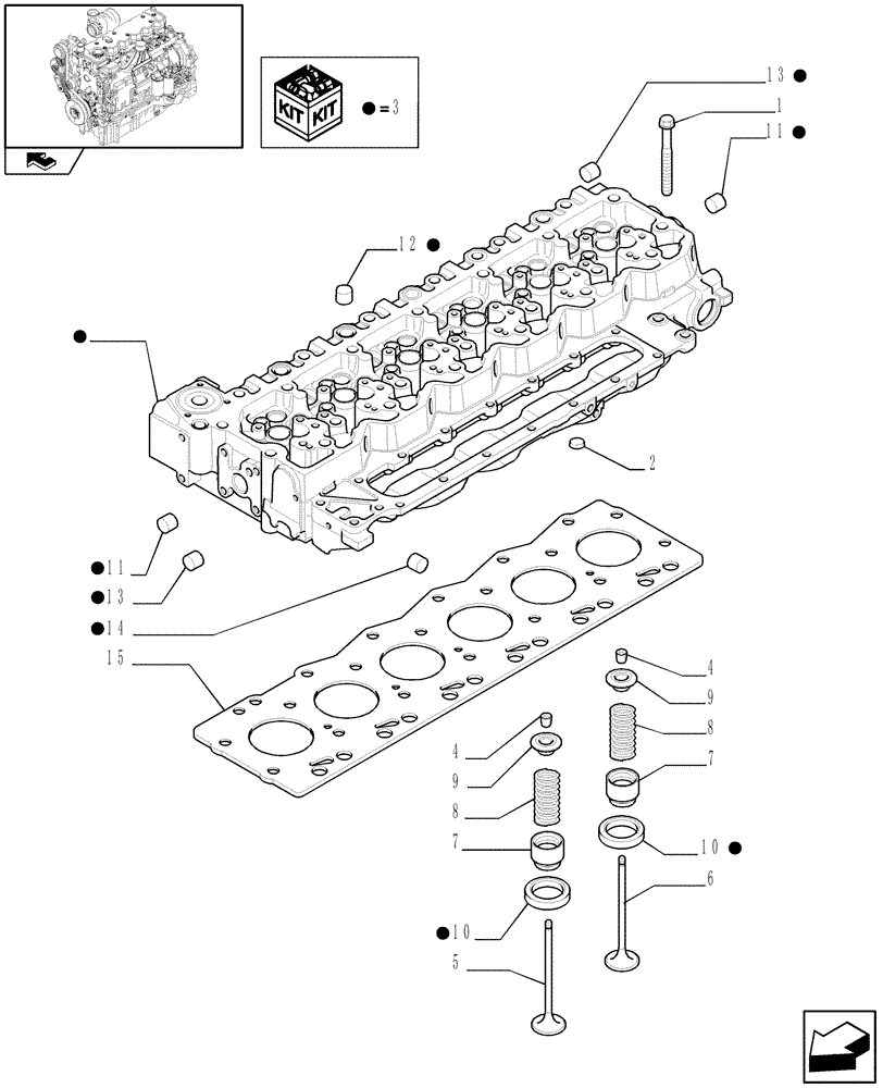 Схема запчастей Case F4DFE613G A004 - (10.101.01) - CYLINDER HEAD (10) - ENGINE