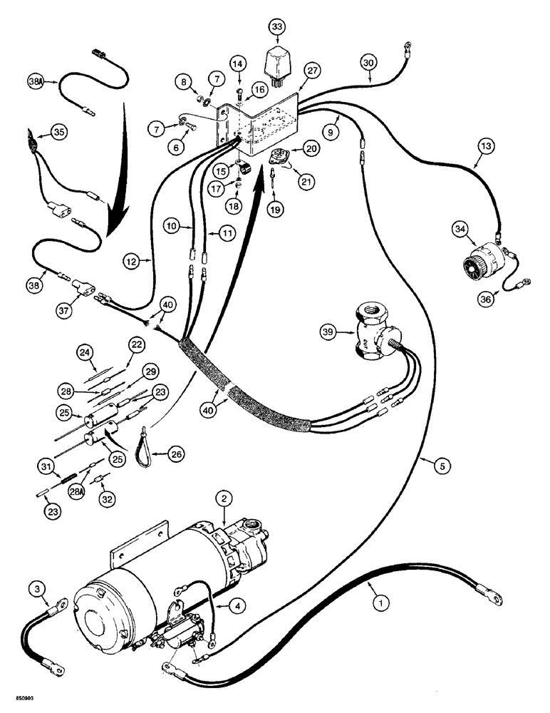 Схема запчастей Case W14FL - (184) - ELECTRICAL SYSTEM, AUTOMATIC AUXILIARY STEERING WITH BUZZER (04) - ELECTRICAL SYSTEMS