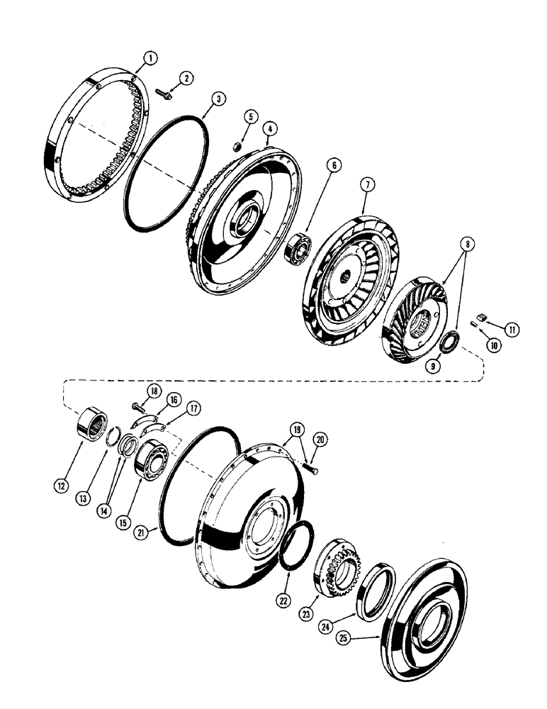 Схема запчастей Case W10 - (068) - TORQUE CONVERTER, 1ST USED TRANS. SER. NO. 39647 (06) - POWER TRAIN