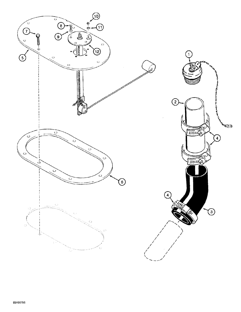 Схема запчастей Case 921 - (3-002) - FUEL TANK FILLER AND SENDER (03) - FUEL SYSTEM