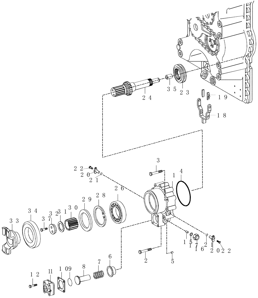 Схема запчастей Case 325 - (1.211/1[16A]) - TRANSMISSION - COMPONENTS - RETARDER OPTION (03) - Converter / Transmission