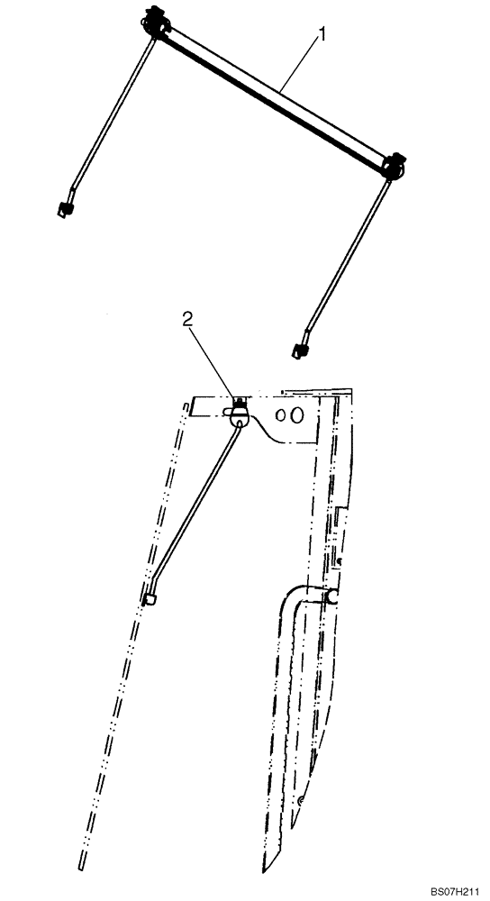 Схема запчастей Case 621E - (09-67) - CAB - SUNVISOR (09) - CHASSIS