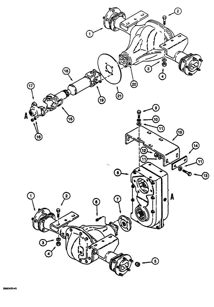 Схема запчастей Case CASE - (6-12) - DRIVE LINE MOUNTING (06) - POWER TRAIN