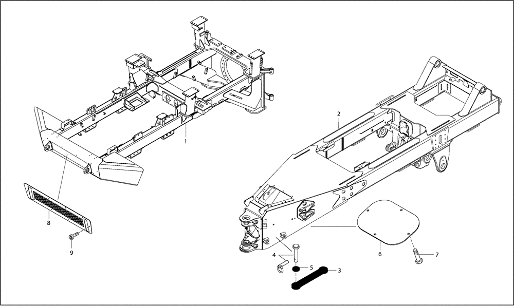 Схема запчастей Case 330B - (36A00020962[001]) - FRAME PARTS (87670352) (09) - Implement / Hydraulics / Frame / Brakes