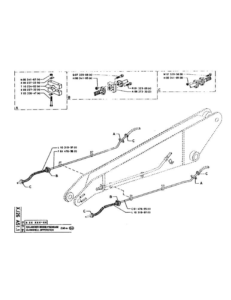 Схема запчастей Case 160CK - (309) - CLAMSHELL DIPPERSTICK (14) - DIPPERSTICKS