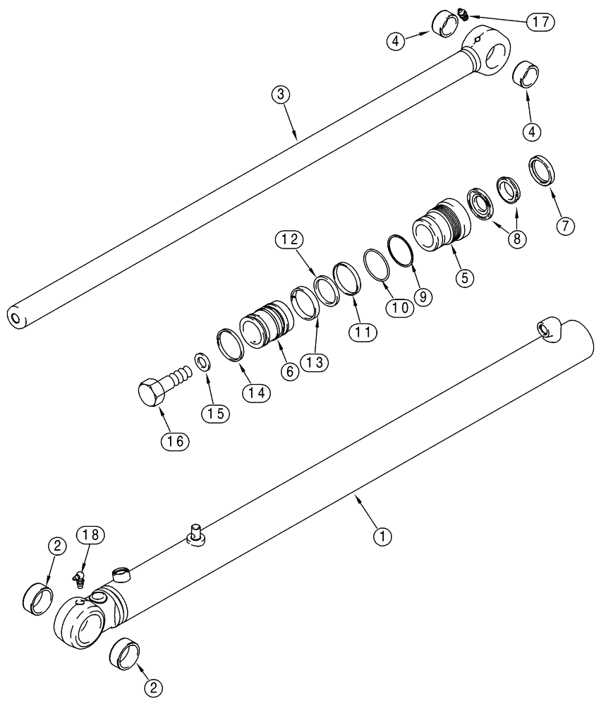 Схема запчастей Case 75XT - (08-22) - CYLINDER - LOADER LIFT (08) - HYDRAULICS