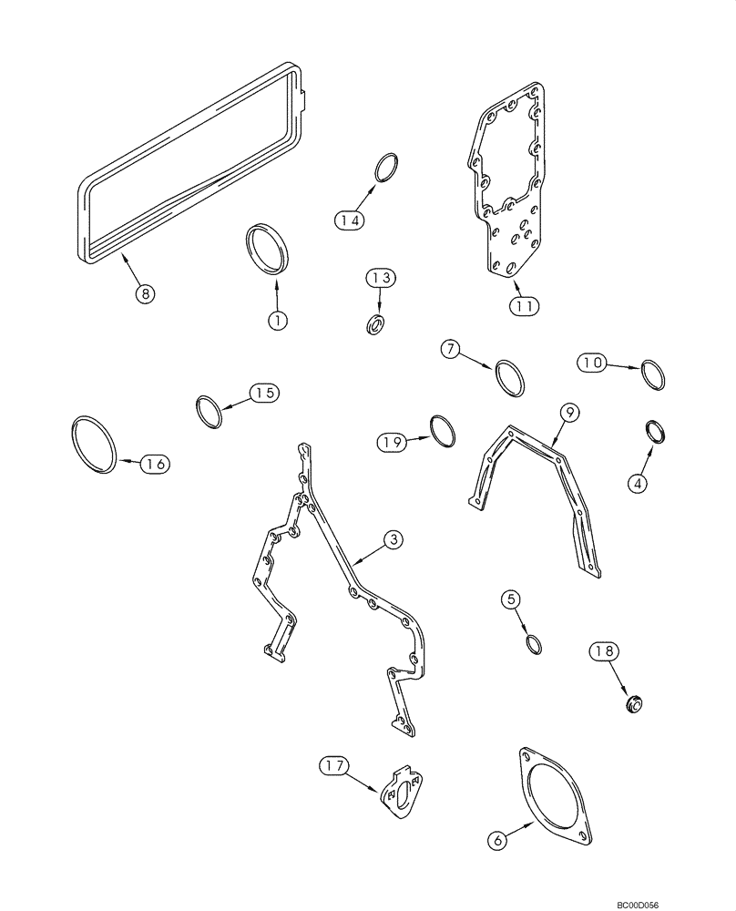 Схема запчастей Case 1840 - (02-42) - GASKET KIT - CYLINDER BLOCK, 4-390 EMISSIONS CERTIFIED ENGINE (INJECTION PUMP J935679) (02) - ENGINE