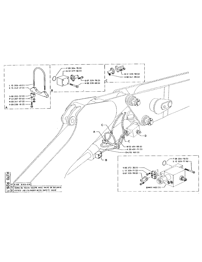 Схема запчастей Case 160CL - (166) - FITTED JIB CYLINDER WITH SAFETY VALVE (07) - HYDRAULIC SYSTEM