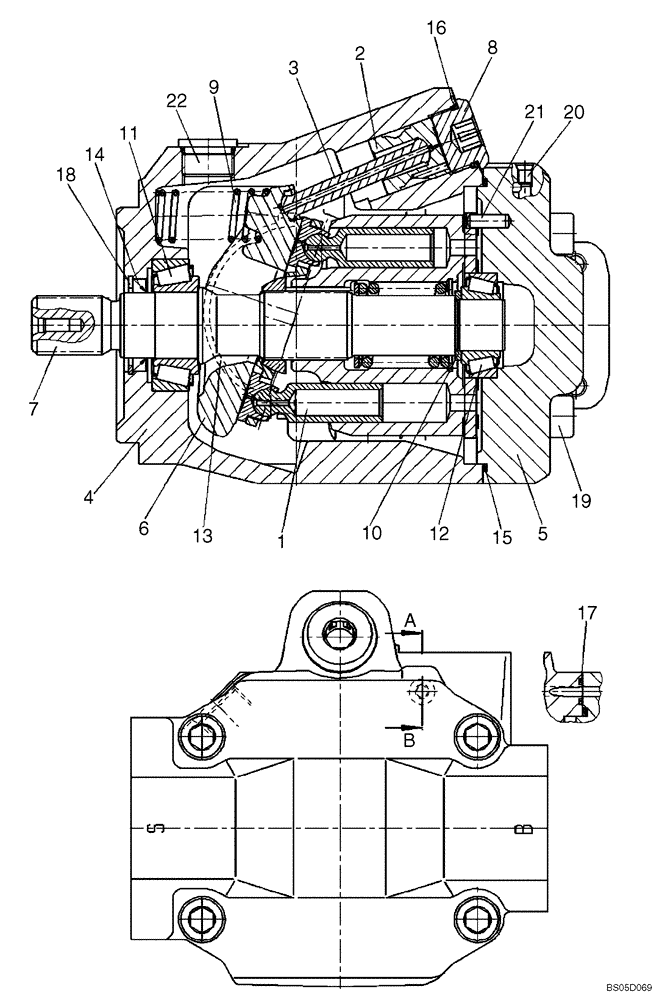 Схема запчастей Case 721D - (08-08E) - PUMP ASSY (08) - HYDRAULICS