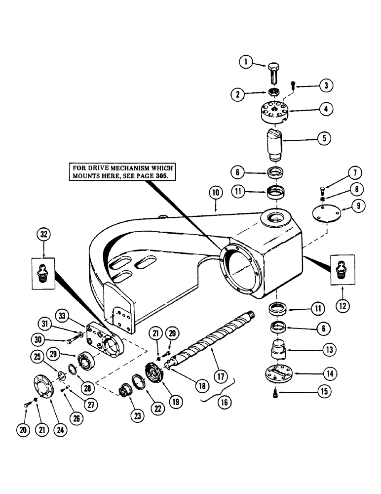 Схема запчастей Case 40BLC - (302) - CUTTER ARM AND ATTACHING PARTS, (USED WITH ROTARY CUTTER) (18) - ATTACHMENT ACCESSORIES