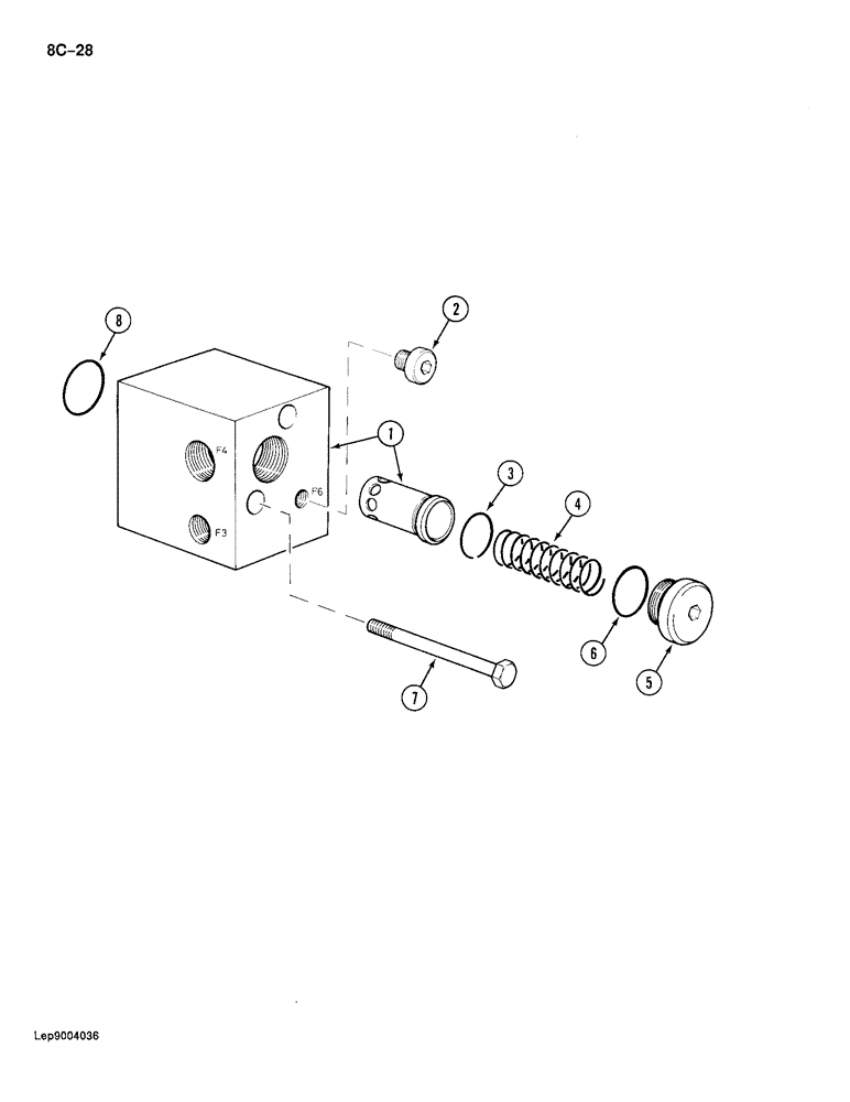 Схема запчастей Case 688 - (8C-28) - ATTACHMENT CONTROL VALVE BLOCK (08) - HYDRAULICS