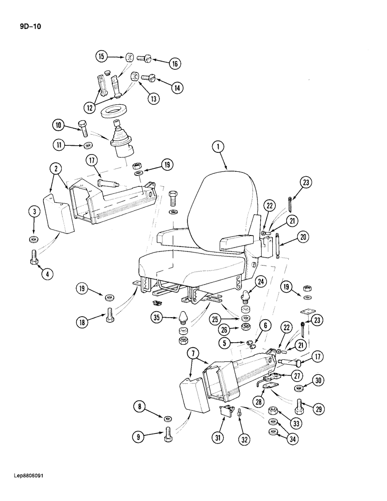 Схема запчастей Case 688 - (9D-10) - HAND CONTROL VALVE CONSOLES (09) - CHASSIS