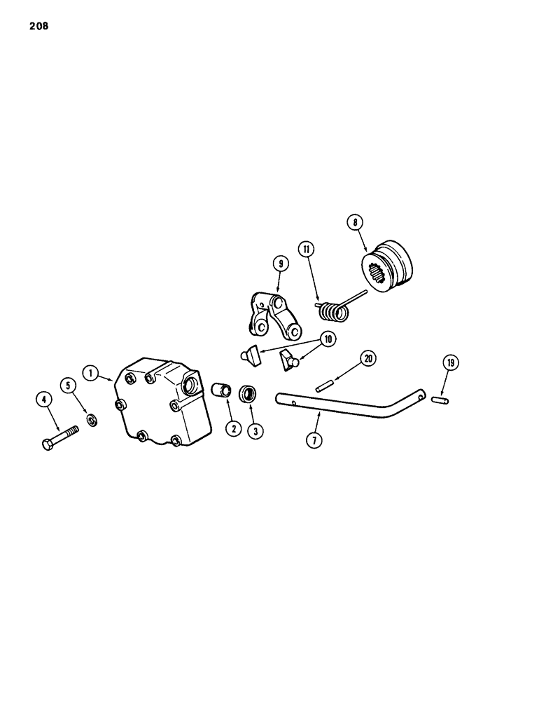 Схема запчастей Case 586D - (208) - TRANSAXLE DIFFERENTIAL LOCK, TRANSMISSION SERIAL NO. 16249203 AND AFTER, 2 AND 4 WD (21) - TRANSMISSION