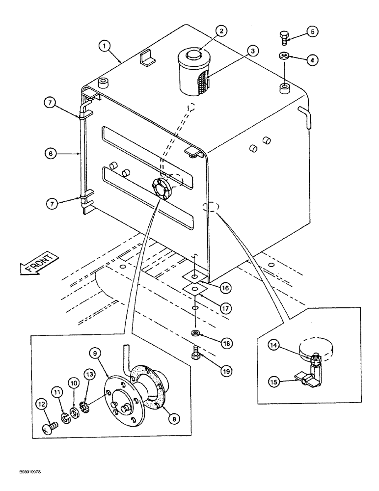 Схема запчастей Case 9010 - (3-02) - FUEL TANK (03) - FUEL SYSTEM