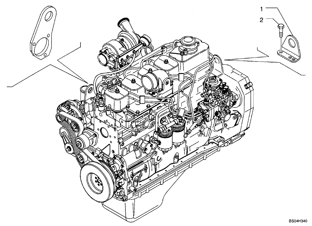 Схема запчастей Case 621D - (02-45) - ENGINE - LIFT HOOK (02) - ENGINE