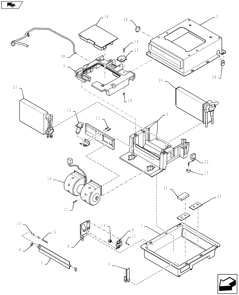 Схема запчастей Case 1121F - (50.200.02) - AIR CONDITIONING (50) - CAB CLIMATE CONTROL