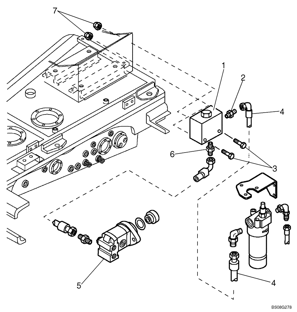 Схема запчастей Case 340 - (47A02001829[002]) - BRAKE COOLING CHECK VALVE (UPGRADE BULLETIN W0706) (33) - BRAKES & CONTROLS