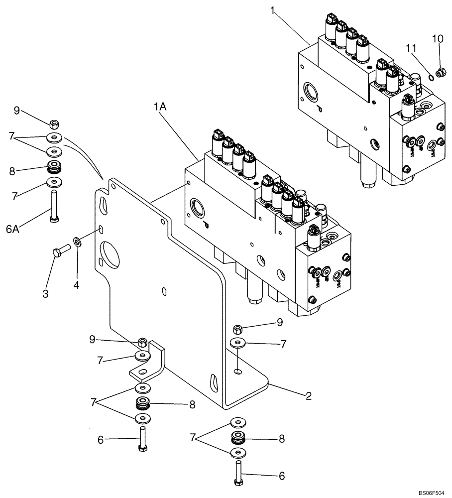 Схема запчастей Case 1150K - (08-14) - VALVE, CONTROL - MOUNTING (08) - HYDRAULICS