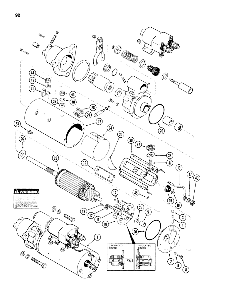 Схема запчастей Case 1155D - (092) - R45968 STARTER, 504BD AND 504BDT DIESEL ENGINE (04) - ELECTRICAL SYSTEMS