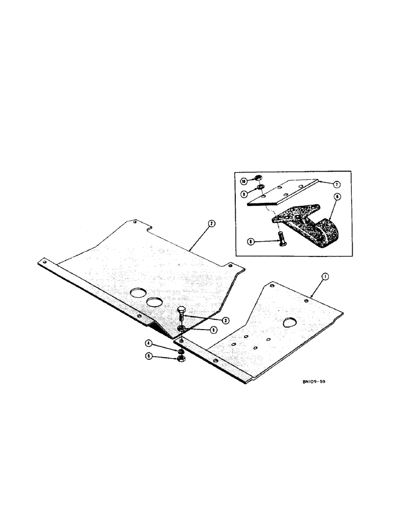 Схема запчастей Case 400 - (168[1]) - PULL HOOK AND CRANKCASE GUARD (04) - UNDERCARRIAGE