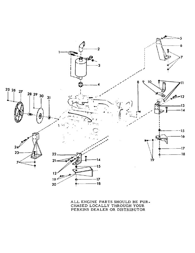 Схема запчастей Case 40YC - (C04) - PERKINS 6-354 DIESEL ENGINE (DROTT #39838) AND ATTACHING (01) - ENGINE