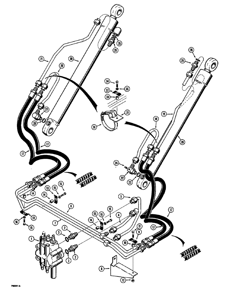 Схема запчастей Case 350B - (158) - LOADER LIFT HYDRAULIC CIRCUIT (07) - HYDRAULIC SYSTEM