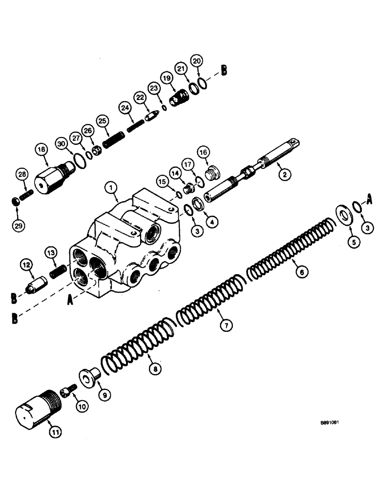 Схема запчастей Case 590 - (8-094) - BACKHOE SWING SEQUENCE VALVE (08) - HYDRAULICS