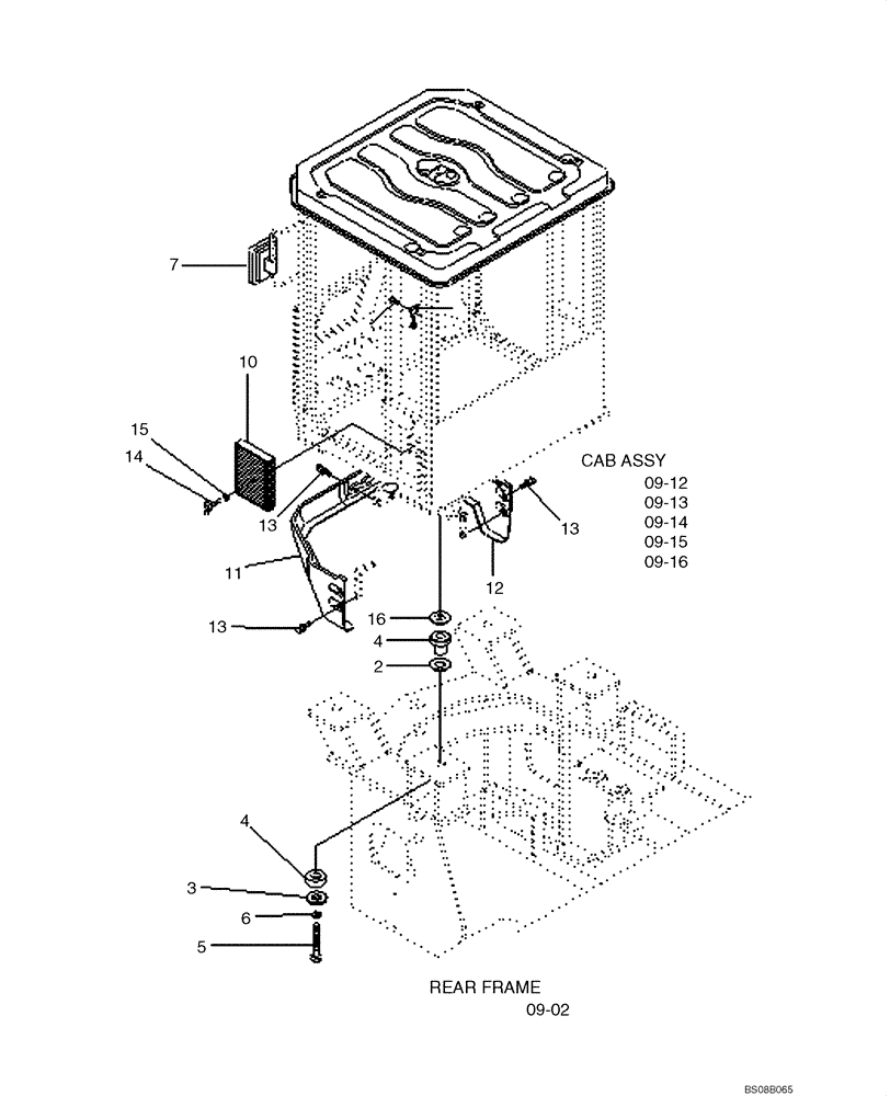 Схема запчастей Case 1221E - (09-11[01]) - MOUNTING - CAB (87700453) (09) - CHASSIS/ATTACHMENTS