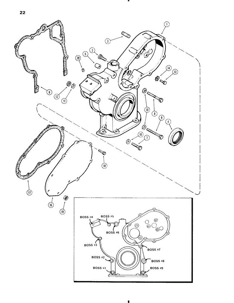 Схема запчастей Case 585C - (022) - TIMING GEAR COVER, 207 DIESEL ENGINE (10) - ENGINE