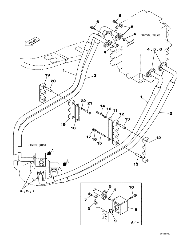 Схема запчастей Case CX800B - (06-07) - HYDRAULIC CIRCUIT - TRAVEL (06) - POWER TRAIN