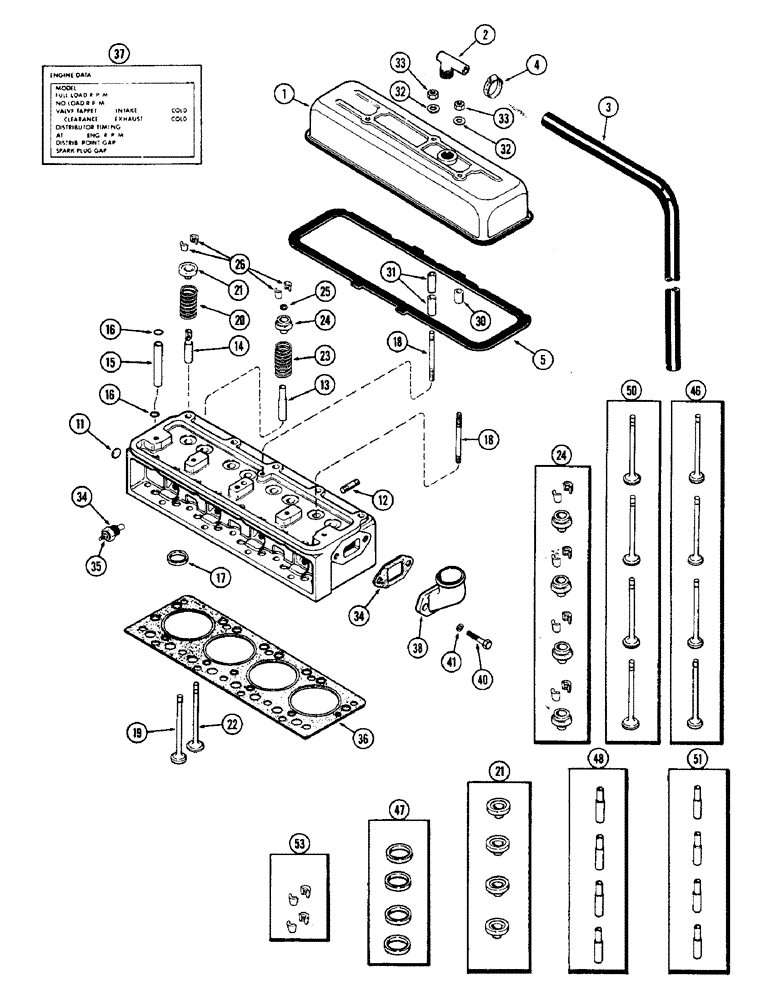 Схема запчастей Case 1700-SERIES - (010) - CYLINDER HEAD AND COVER, 148B SPARK IGNITION ENGINE (10) - ENGINE